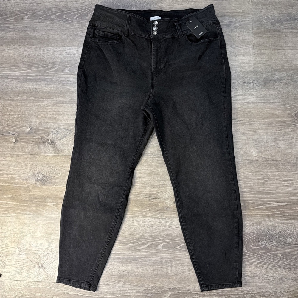 Forever 21 Curved Black Stretch Jeans Size 18